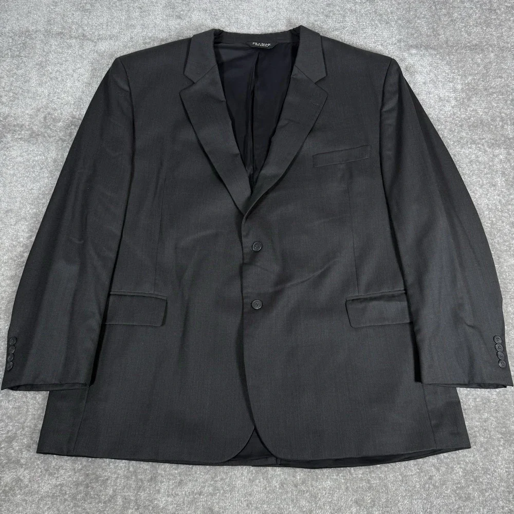 Jos A Bank Blazer Men's 52R Black Wool Two Button Travelers Collection Jacket